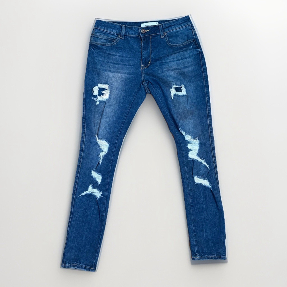 Absent Low Rise Distressed Skinny Jeans - Size 32 Tall/US 14T